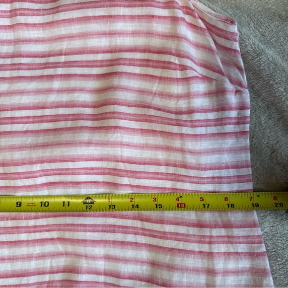 Tommy Bahama Bella Hermosa Shift Dress Size Small Linen Pink White Striped - Picture 9 of 10